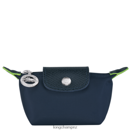 Women Navy Longchamp Le Pliage Green Coin purse Leather Goods L06408510