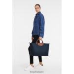 Women Navy Longchamp Le Pliage Original Travel bag Bags L06408808 - Image 2