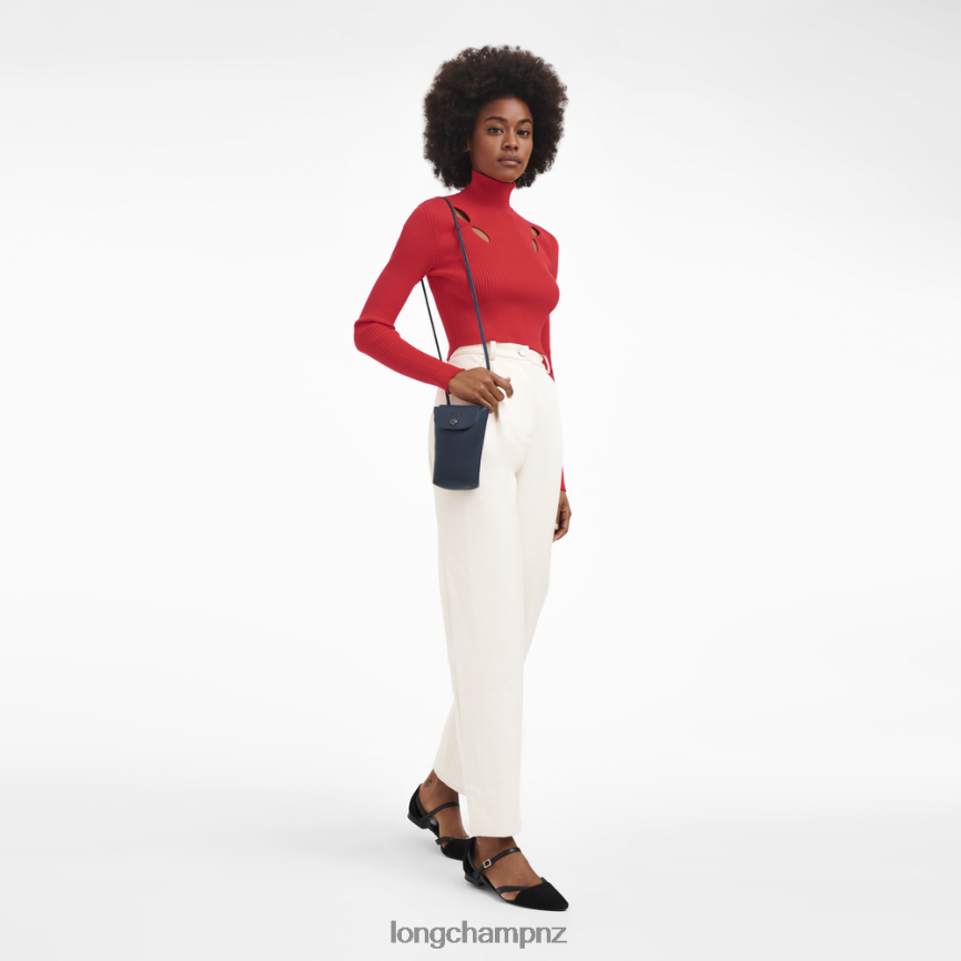 Women Navy Longchamp Le Pliage Xtra Phone case with leather lace Leather Goods L06408720 - Image 2