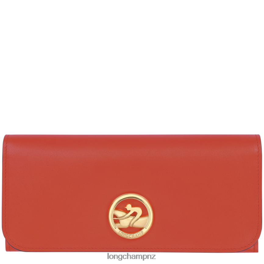 Women Orange Longchamp Box-Trot Continental wallet Leather Goods L06408559 - Image 1