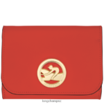 Women Orange Longchamp Box-Trot Wallet Leather Goods L06408555