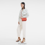 Women Orange Longchamp Le Foulonne Wallet on chain Leather Goods L06408328 - Image 2