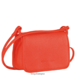 Women Orange Longchamp Le Foulonne Wallet on chain Leather Goods L06408328 - Image 3