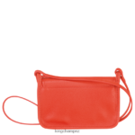 Women Orange Longchamp Le Foulonne Wallet on chain Leather Goods L06408328 - Image 4