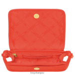 Women Orange Longchamp Le Foulonne Wallet on chain Leather Goods L06408328 - Image 5
