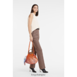 Women Orange Longchamp Le Pliage filet Mesh bag Bags L064083 - Image 2