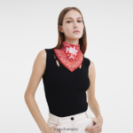 Women Orange Longchamp Spring/Summer 2023 Collection Silk scarf 50 Accessories L064081016 - Image 2