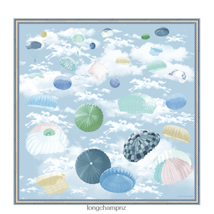 Women Slate Longchamp Spring/Summer 2023 Collection Silk scarf 90 Accessories L064081054 - Image 1
