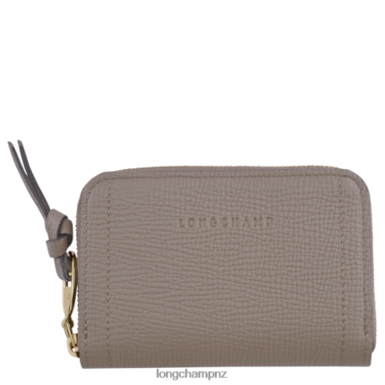 Women Taupe Longchamp Mailbox Coin purse Leather Goods L06408538
