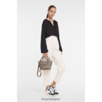 Women Taupe Longchamp Mailbox Handbag Bags L06408164 - Image 2