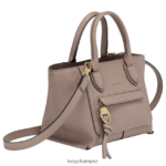 Women Taupe Longchamp Mailbox Handbag Bags L06408164 - Image 3