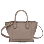 Women Taupe Longchamp Mailbox Handbag Bags L06408164 - Image 4