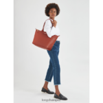 Women Terracotta Longchamp Le Pliage City Tote bag Bags L06408350 - Image 2