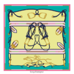 Women Turquoise Longchamp Spring/Summer 2023 Collection Silk scarf 90 Accessories L064081048