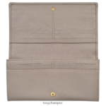 Women Turtledove Longchamp Le Foulonne Continental wallet Leather Goods L06408612 - Image 2