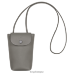 Women Turtledove Longchamp Le Pliage Xtra Phone case with leather lace Leather Goods L06408721