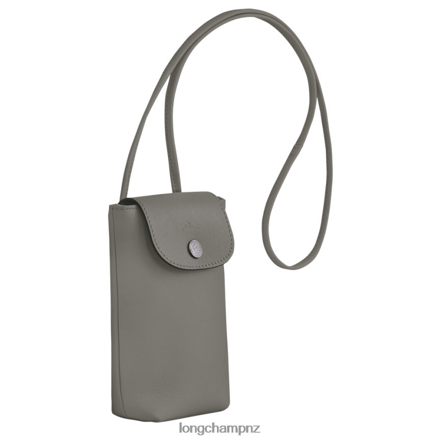 Women Turtledove Longchamp Le Pliage Xtra Phone case with leather lace Leather Goods L06408721 - Image 3