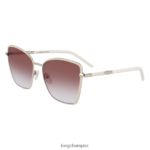 Women White/Brown Longchamp Spring/Summer Collection 2023 Sunglasses Accessories L06408889 - Image 2