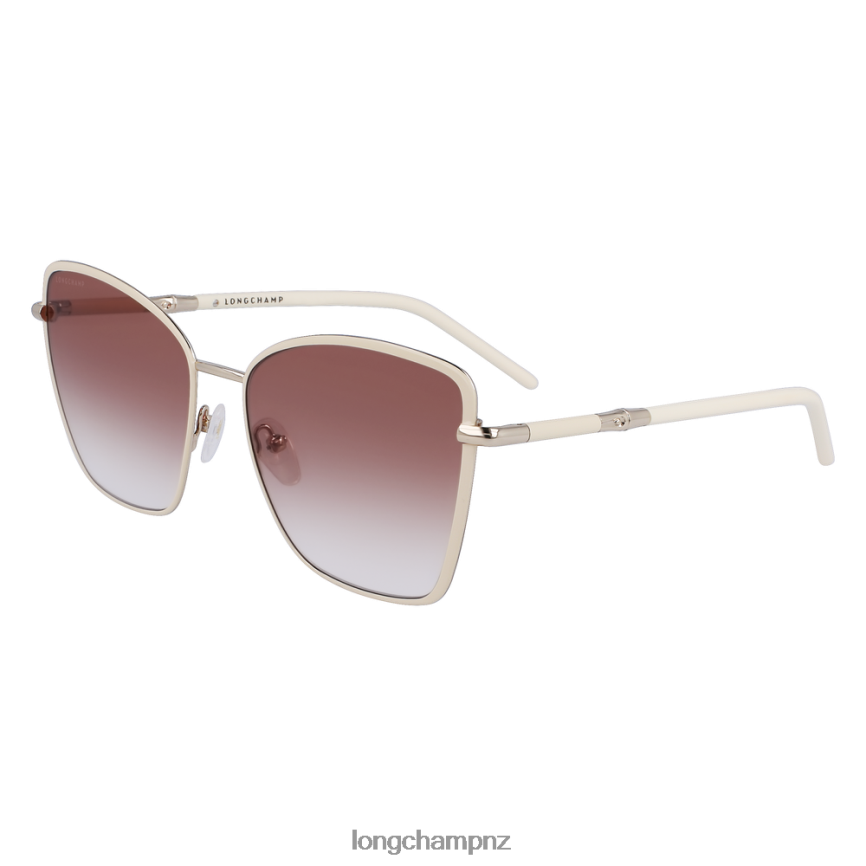 Women White/Brown Longchamp Spring/Summer Collection 2023 Sunglasses Accessories L06408889 - Image 2