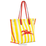Women Yellow/White Longchamp Roseau Essential Tote bag Bags L06408364 - Image 3